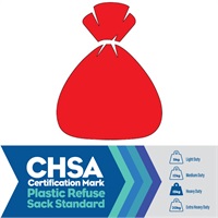 Click for a bigger picture.Red Refuse Sacks CHSA - Heavy Duty (15kg) 90L 18x29x38