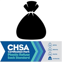 Click for a bigger picture.Black Refuse Sacks Wide CHSA Extra Heavy Duty (18kg) 110L 18x32x38