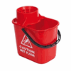 Click here for more details of the 15L Red Professional Mop Bucket With Wringer