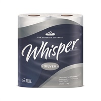 Click for a bigger picture.Whisper Silver Luxury 2 ply Toilet Rolls