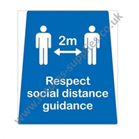 Click for a bigger picture.Respect 2m Social Distance Sign - Easy Peel Label - For use with 006.301
